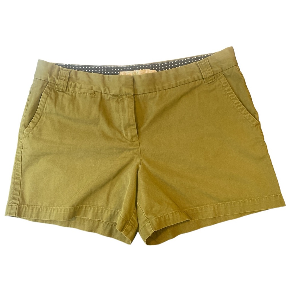 Women’s J. Crew Classic Chino Flat Front 5” Shorts, Size 14.